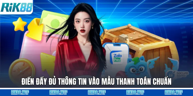 Điền đầy đủ thông tin vào mẫu thanh toán chuẩn